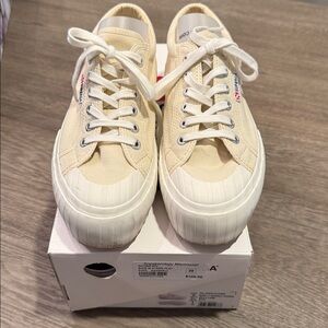 SUPERGA 2631 Stripe Platform Beige size 8